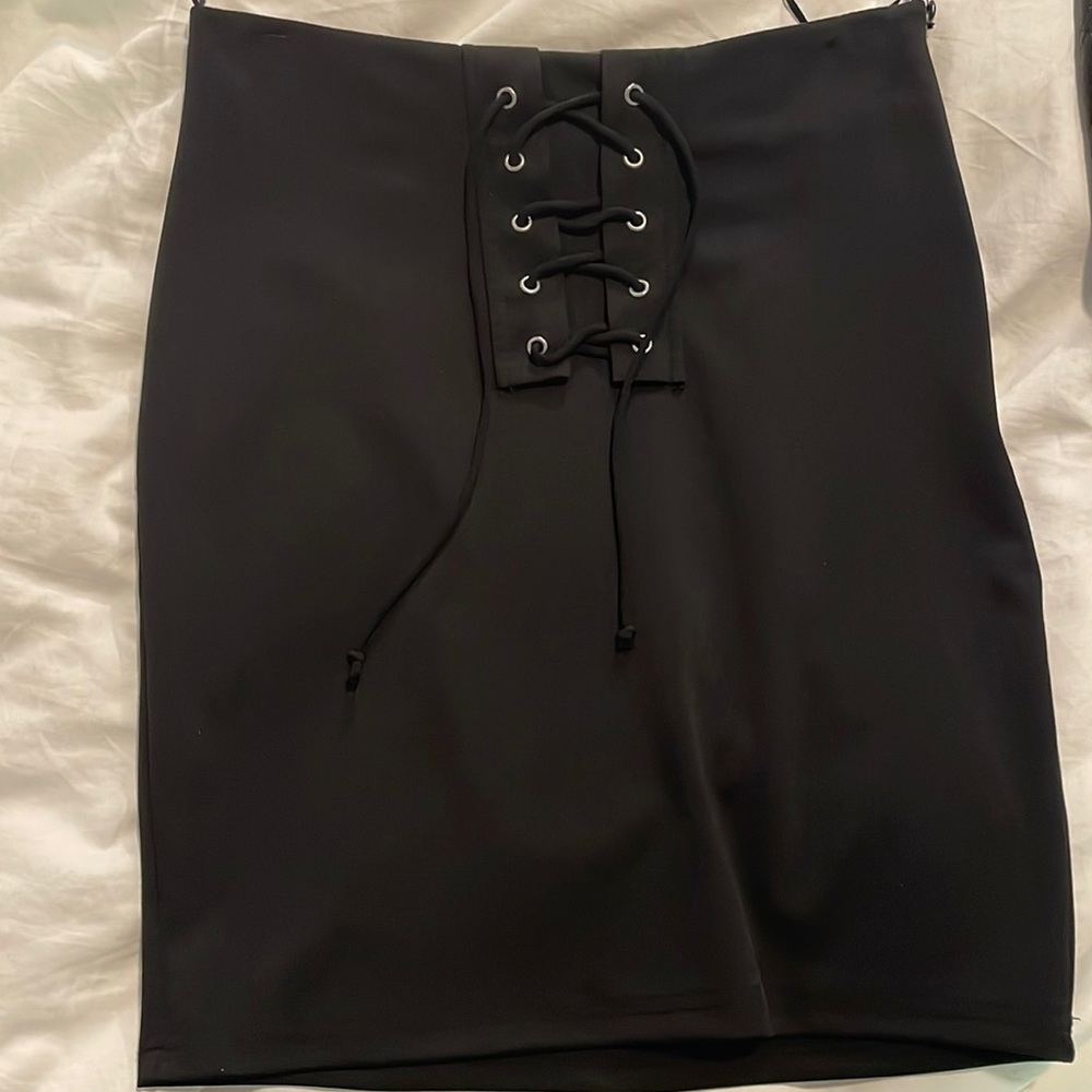 Misguided lace up miniskirt